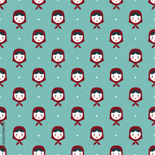 russian doll matreshka seamless pattern
