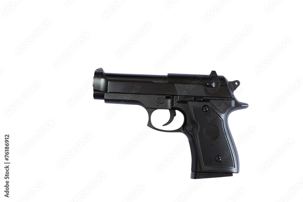 Isolated gun against white background