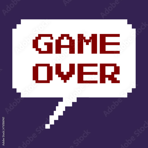 Vector Pixel Bubble - Game Over