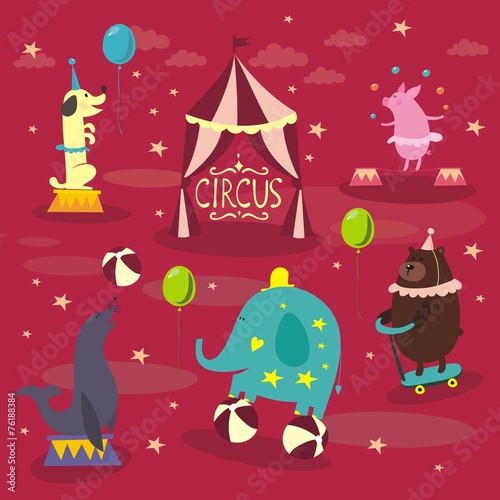 Vintage circus animals