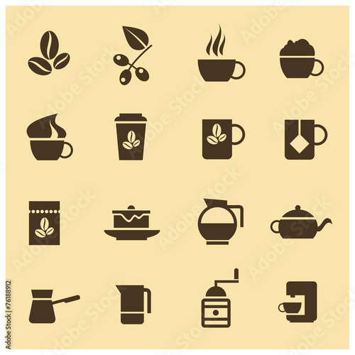 Vector icons of coffee