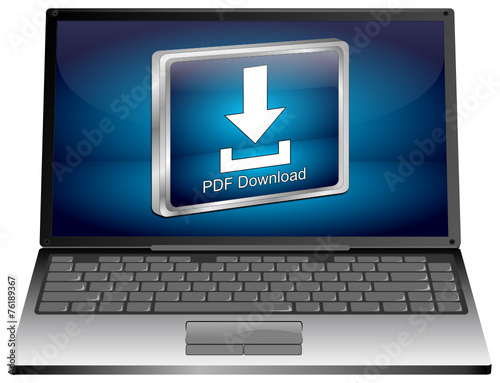 Laptop mit PDF Download Button