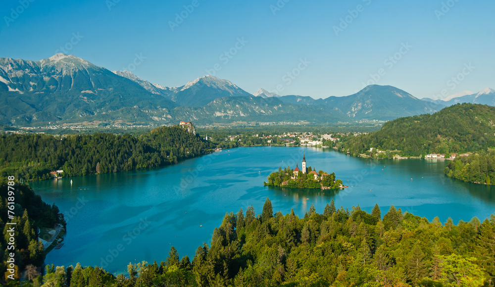 Lake Bled, view from above, Slovenia.
