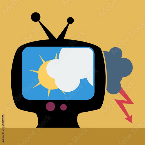 Vector sign weather in tv