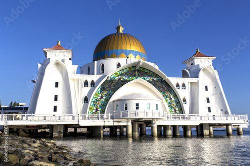 Masjid selat Mosque in Malacca Malaysia