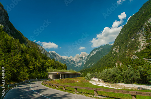 Road to mountain pass Vrsic, Slovenia