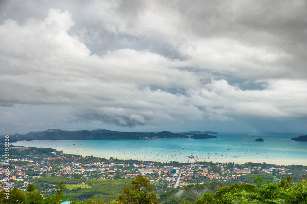 View on bay of Andaman sea near Phuket island in Thailand