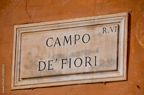 Street Plate, Campo dei Fiori in Rome