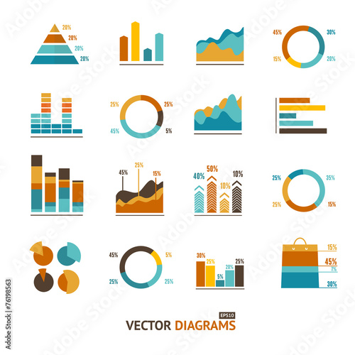 Infographic set elements, graph, diagrams.