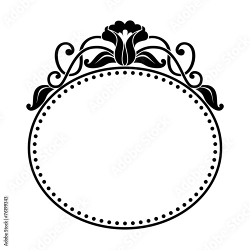 decorative oval frame with floral pattern