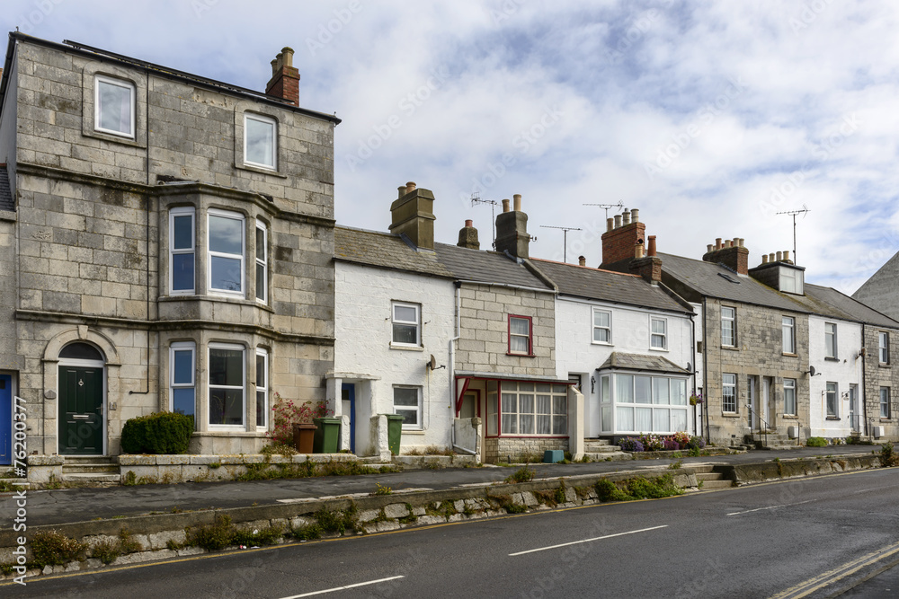 downhill street at Portland, Dorset downhill street at Portland, Dorset