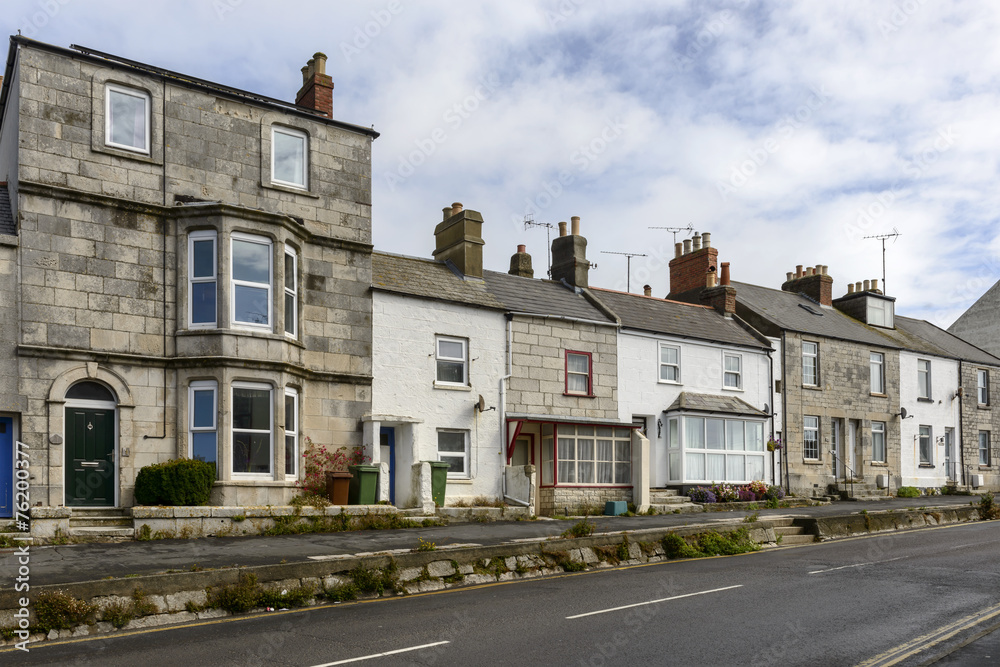 downhill street at Portland, Dorset