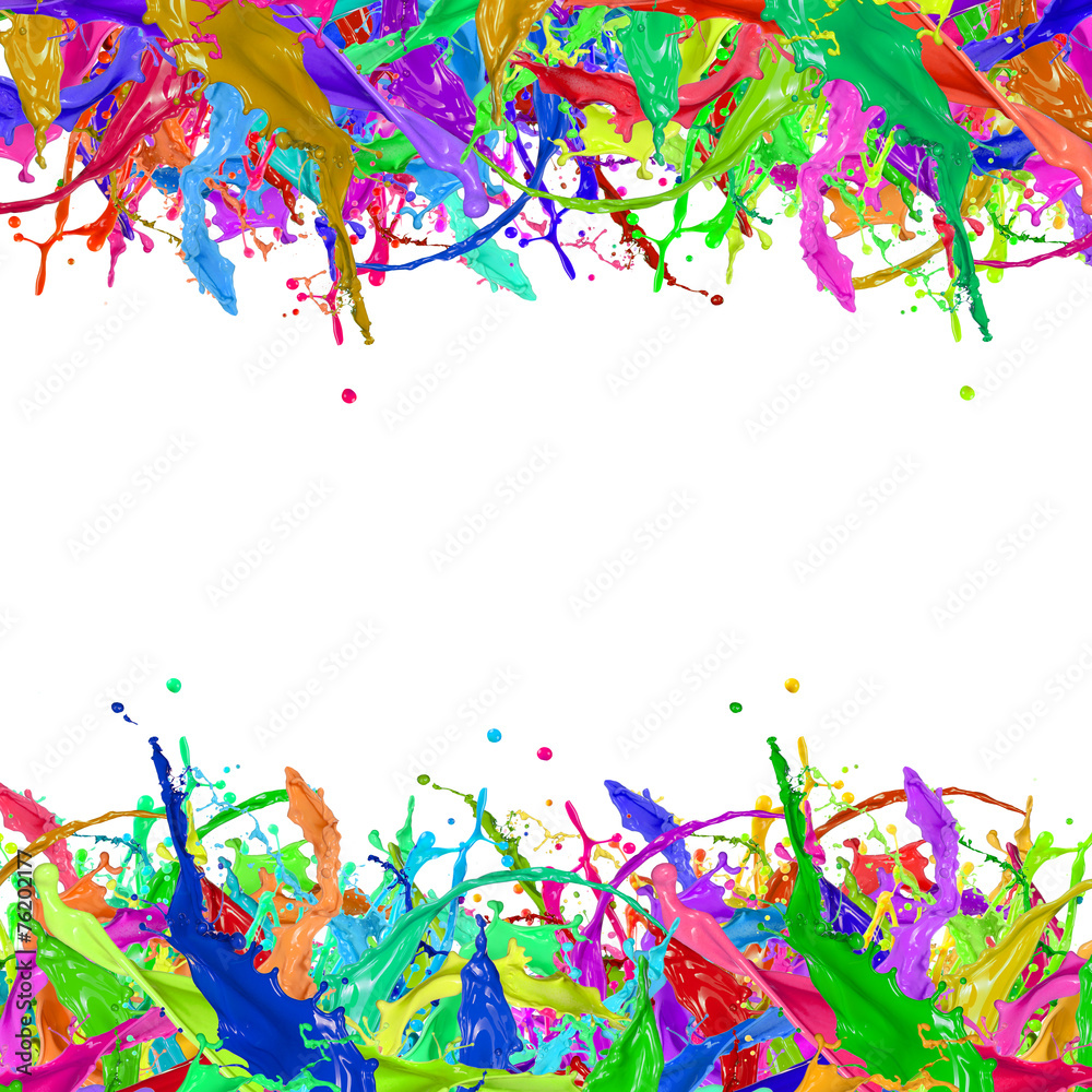 Fototapeta premium Colored splashes in abstract shape