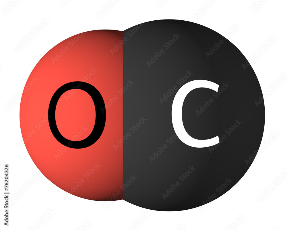Carbon monoxide molecule isolated on white StockIllustration Adobe Stock