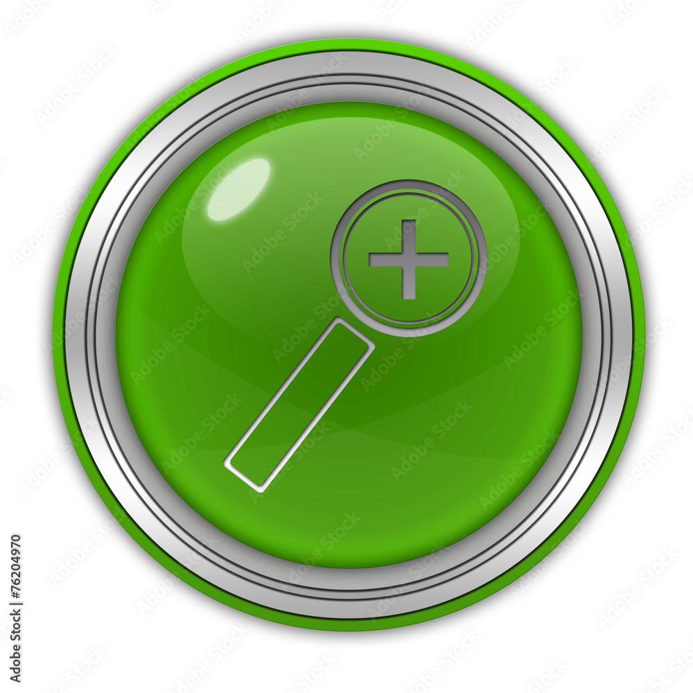 Zoom in circular icon on white background Zoom in circular icon on white background