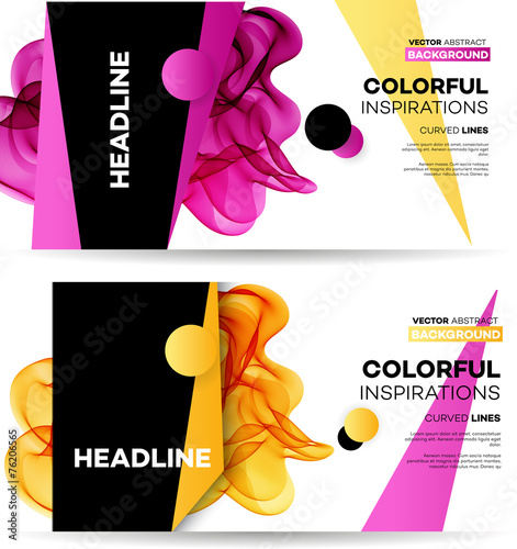 Abstract smoky waves  background. Template brochure design