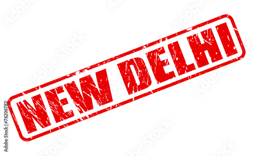 New delhi red stamp text