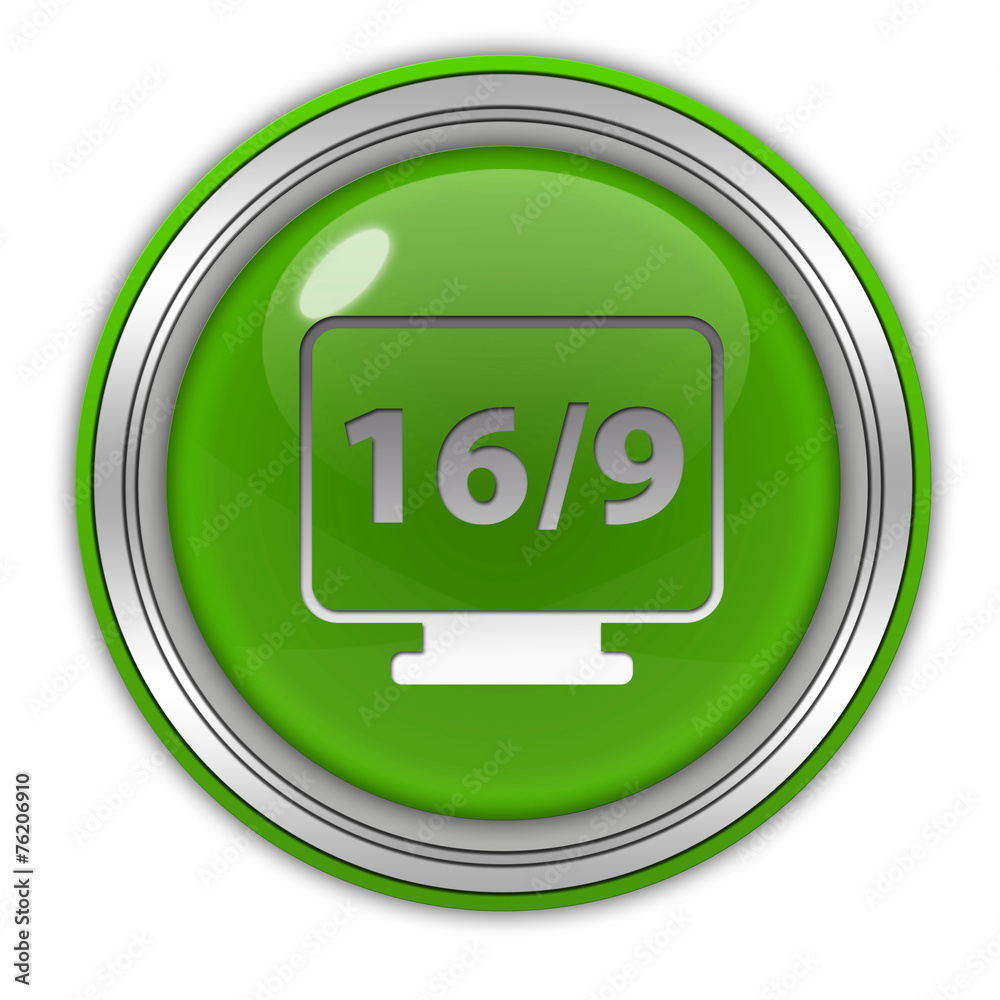 16/9 movie circular icon on white background 16/9 movie circular icon on white background