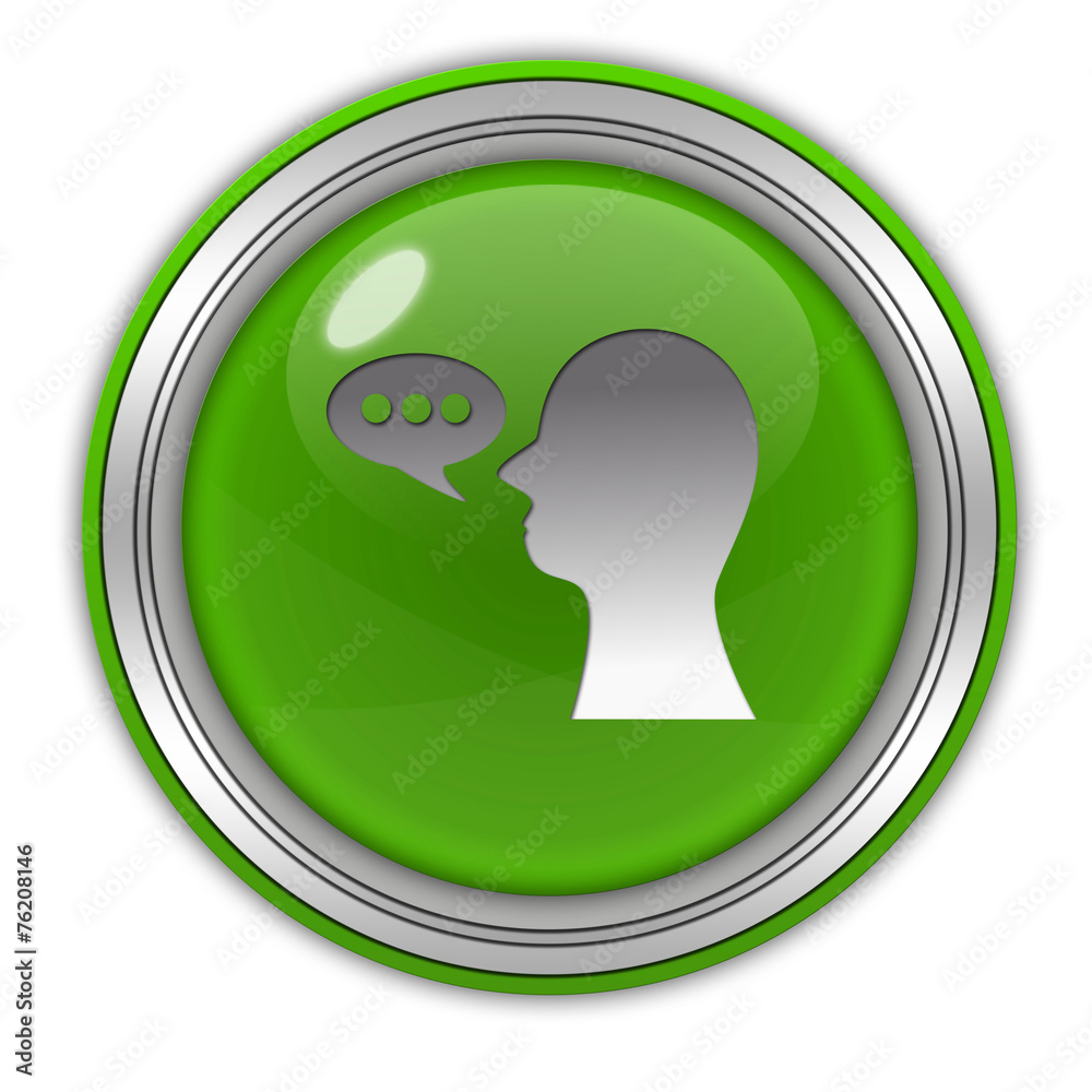 Talk circular icon on white background Talk circular icon on white background