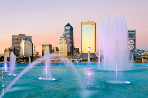 Jacksonville  Florida  USA Fountain Skyline