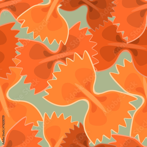 Seamless background with red Bow Tie Pasta  in flat design