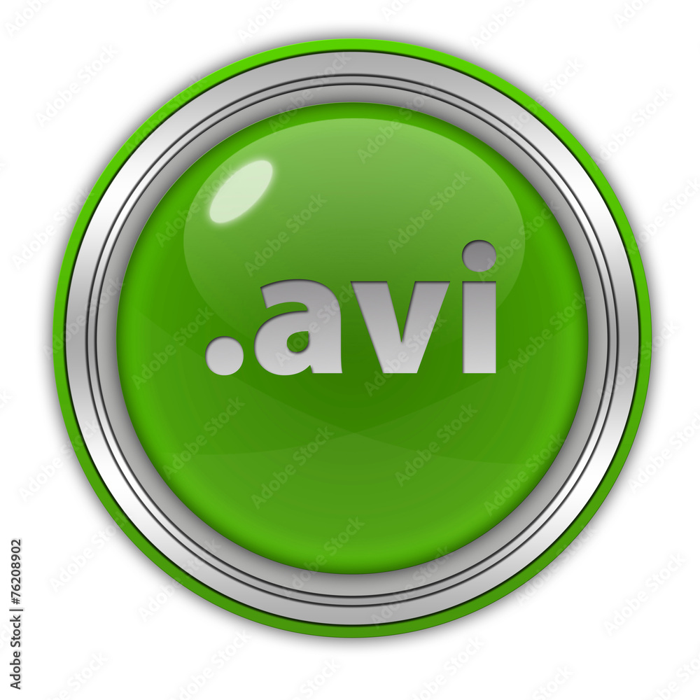 .avi circular icon on white background .avi circular icon on white background