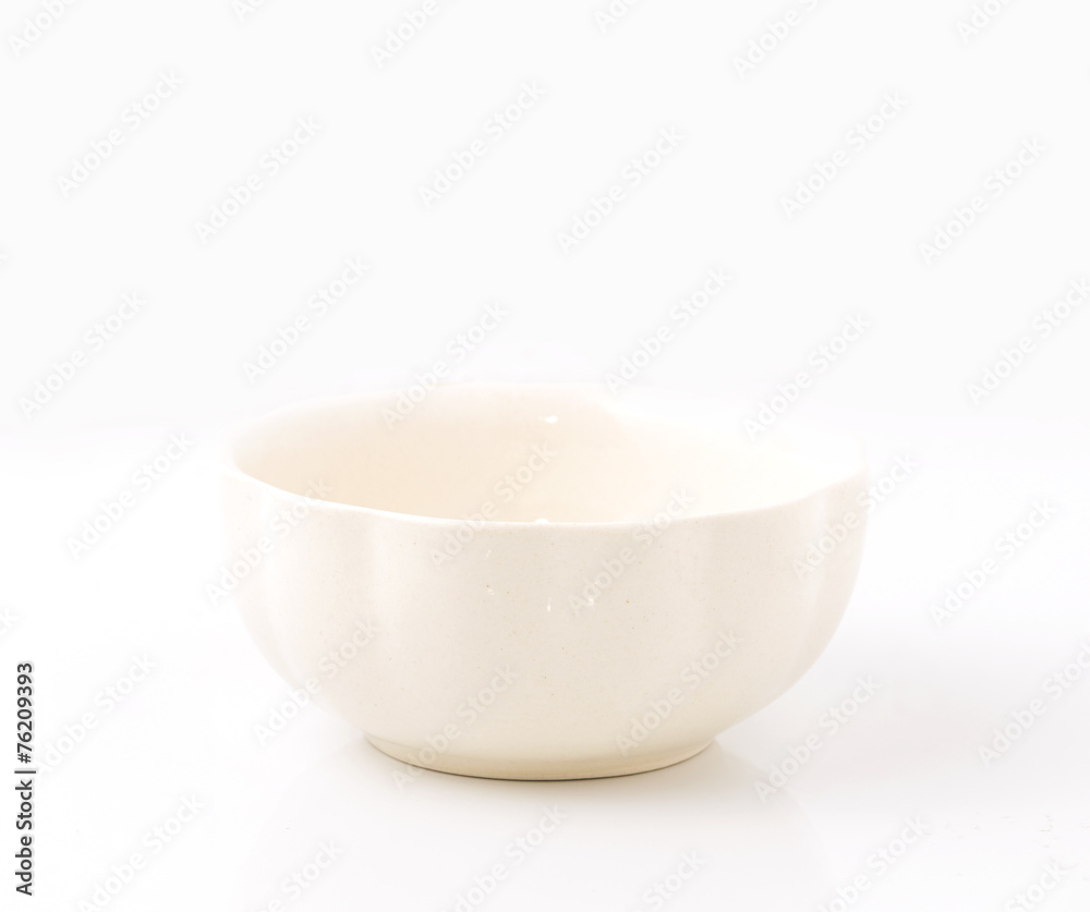 white ceramics bowl on white background