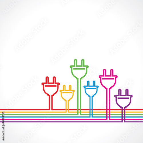 Colorful electric plug background stock vector
