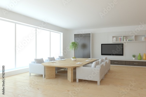 white 3d interior design