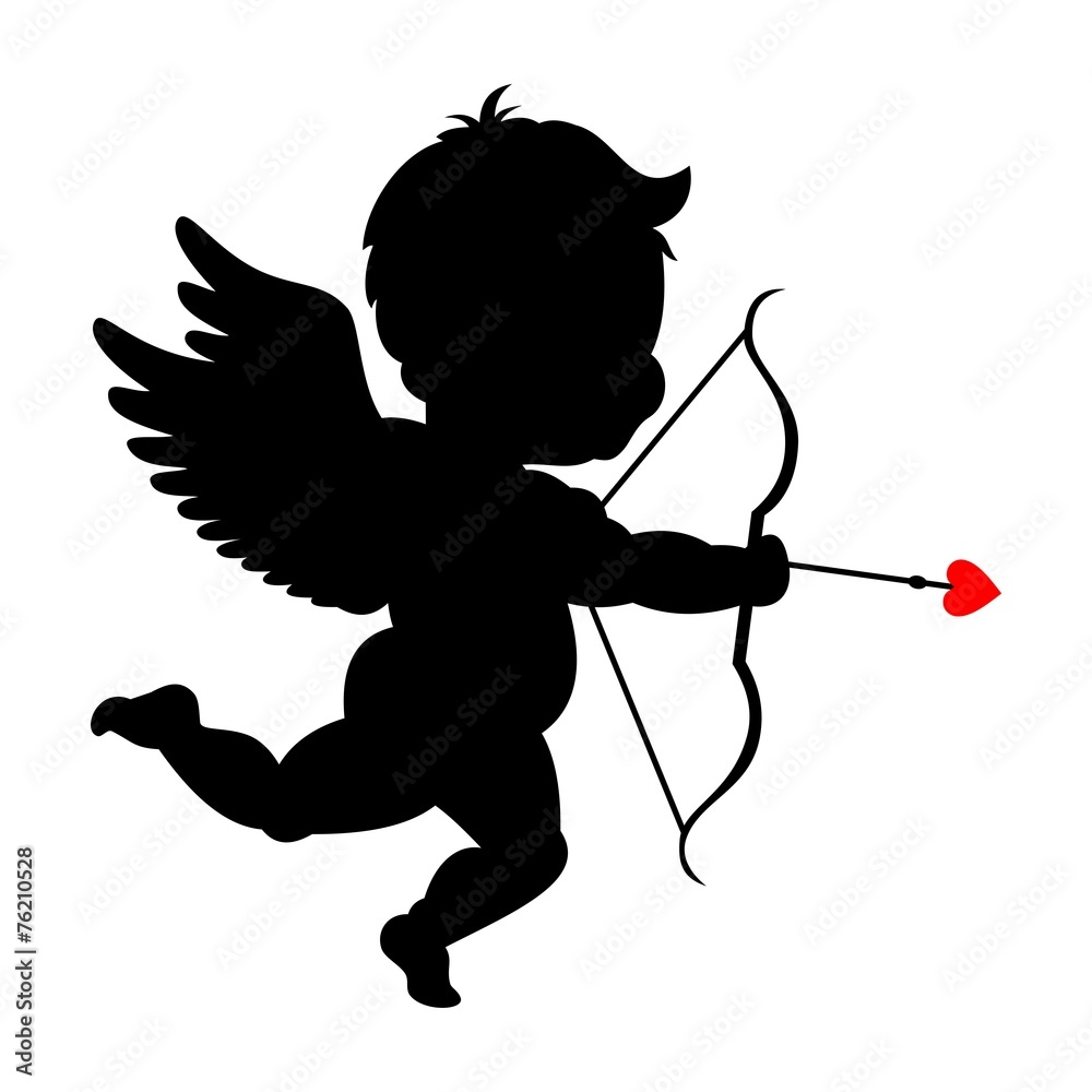 Silhouette Of Cupid Shooting His Bowpid Stock Vector Adobe Stock 1762