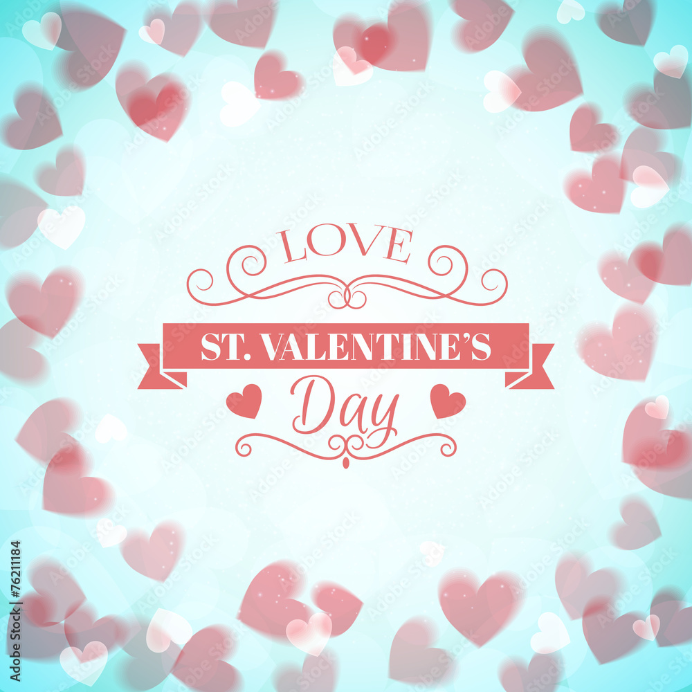 St. Valentine's Day abstract vector background with badge