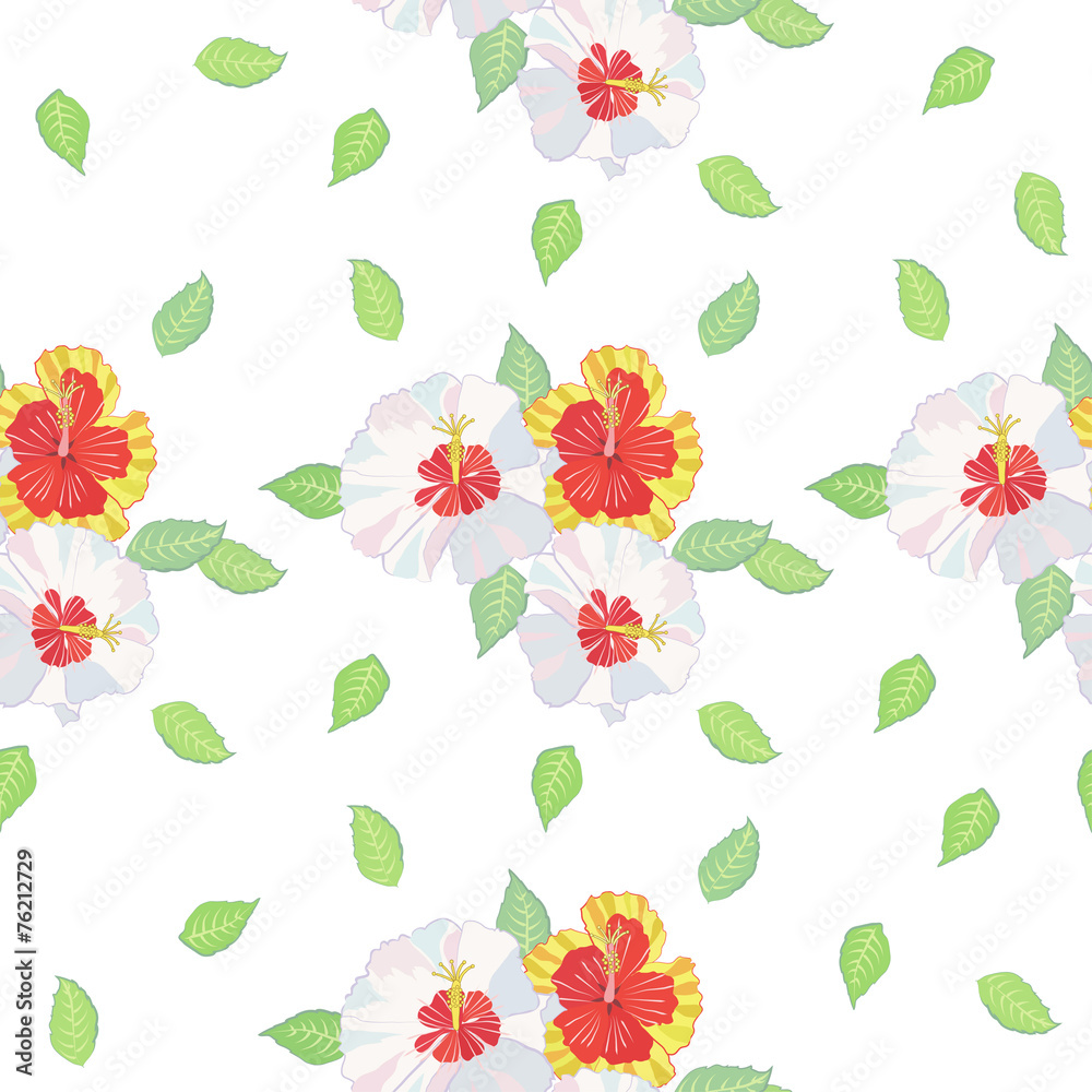 Seamless pattern with hibiscus Seamless pattern with hibiscus