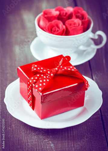 Red gift boxes