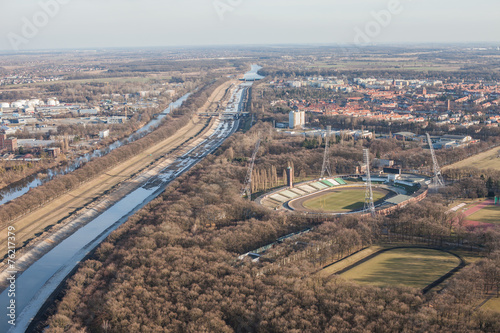 Aerial view of Wroclaw city