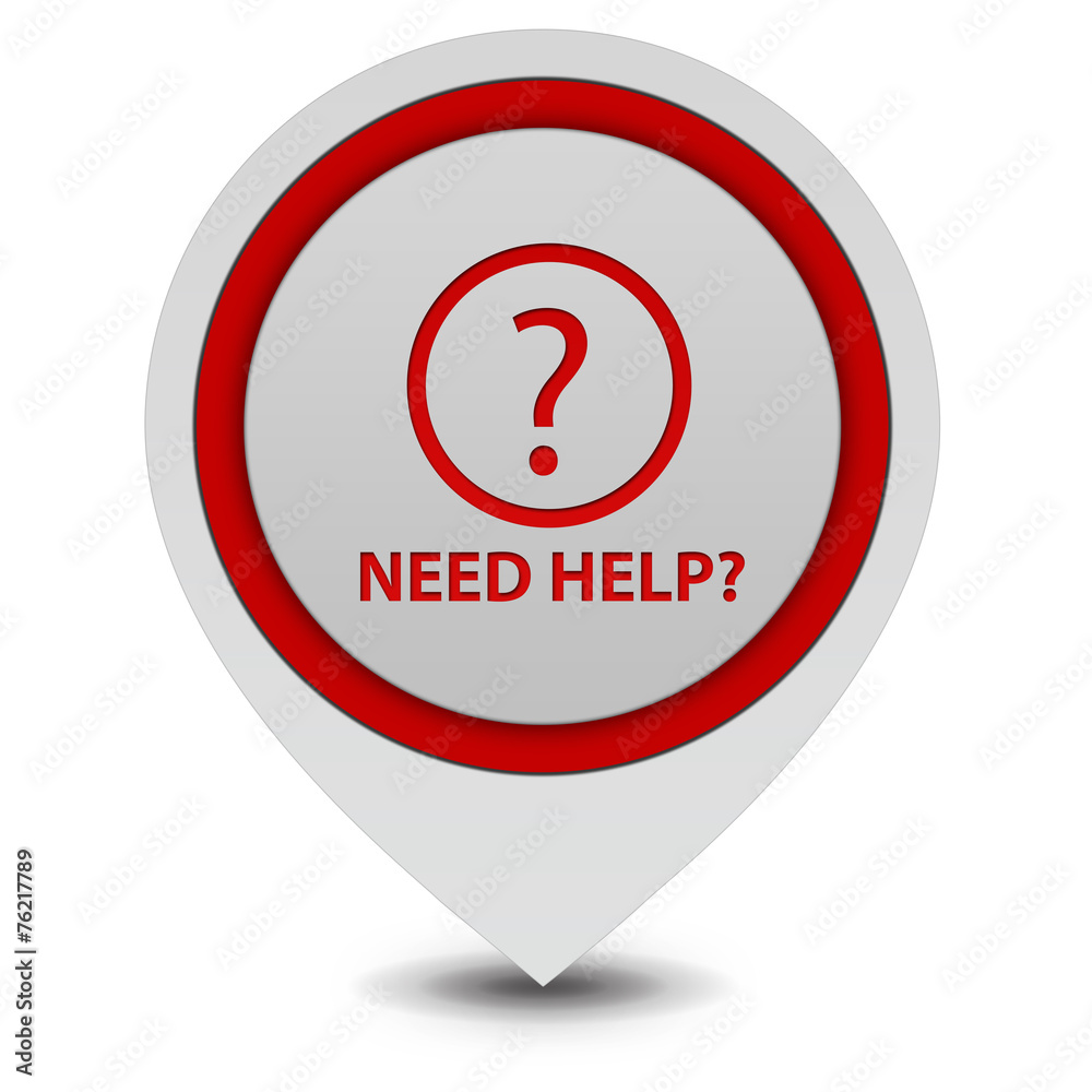 Help pointer icon on white background Help pointer icon on white background