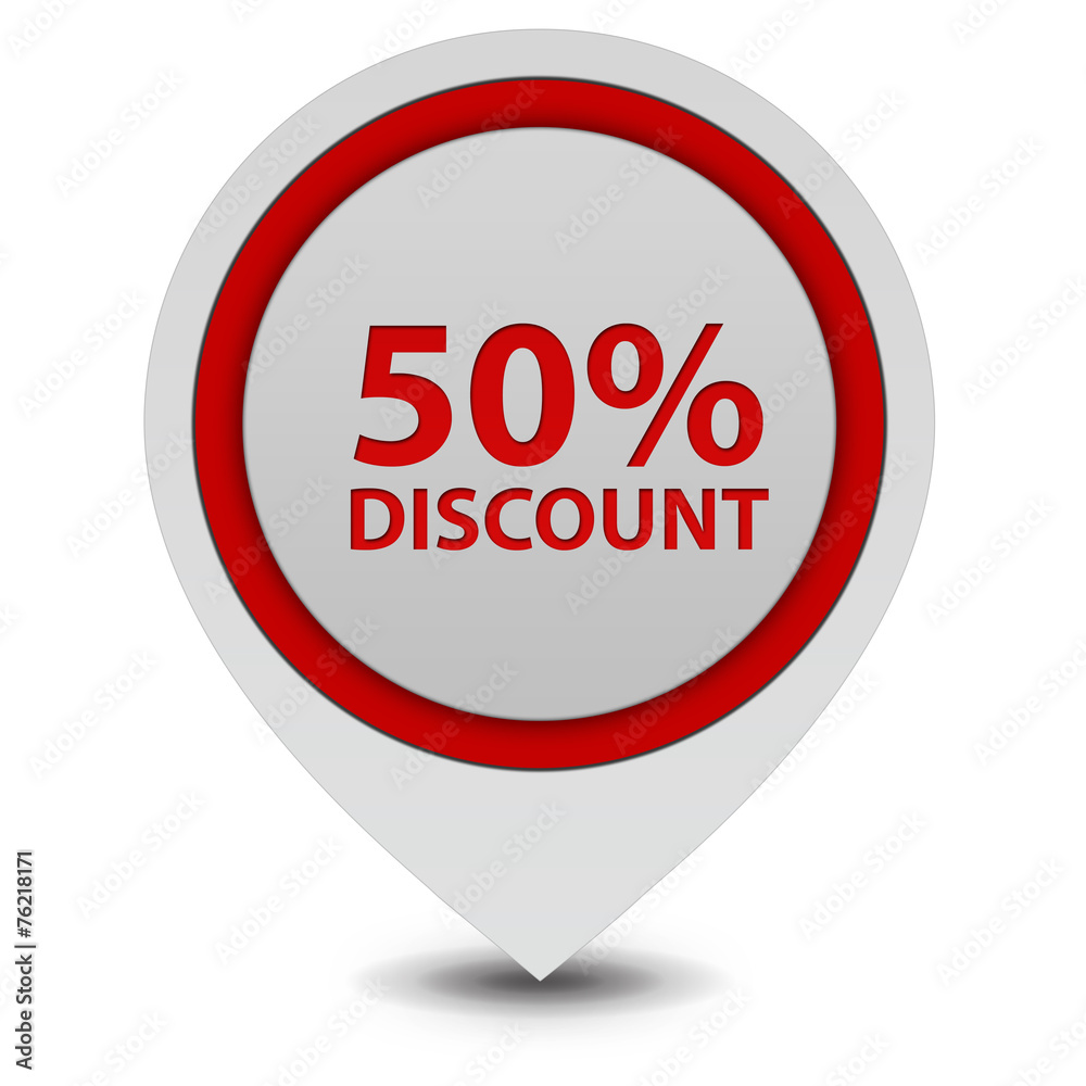 Discount 50 pointer icon on white background Discount 50 pointer icon on white background
