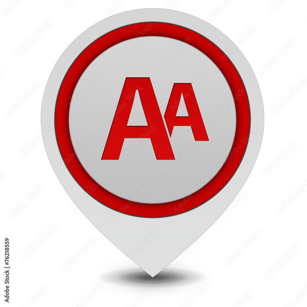 Alphabet pointer icon on white background Alphabet pointer icon on white background