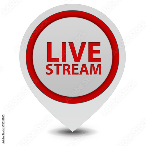 Live stream pointer icon on white background