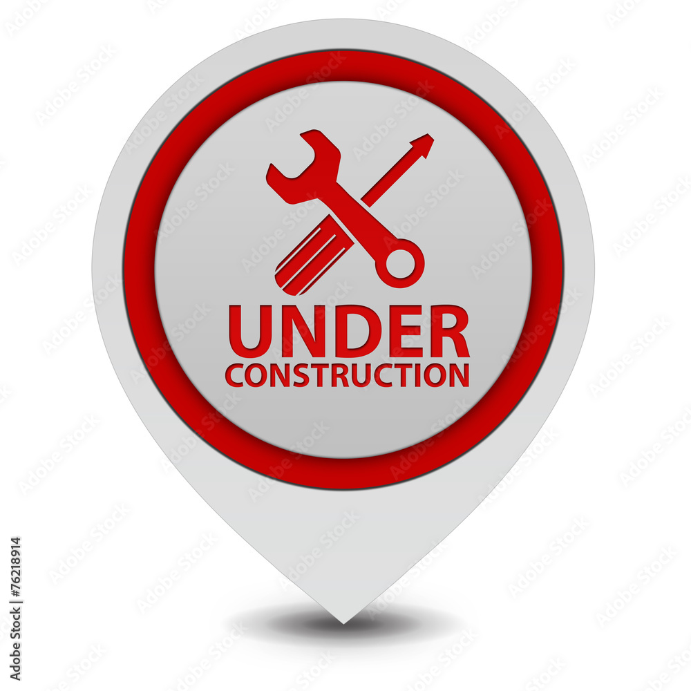 Under construction pointer icon on white background Under construction pointer icon on white background