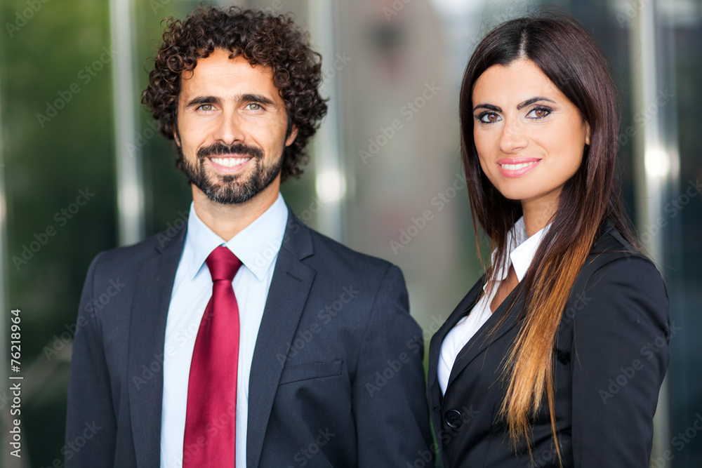 Two smiling business people Two smiling business people
