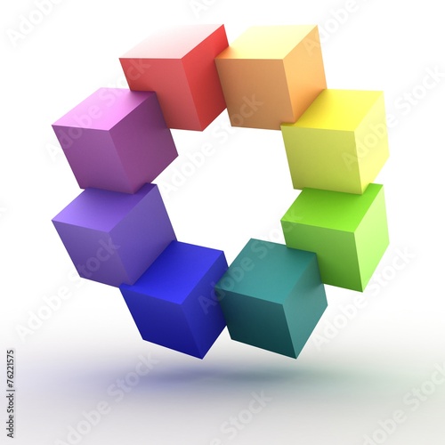 Colored cubes 3D