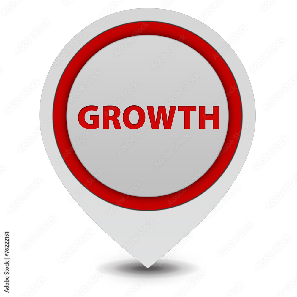 Growth pointer icon on white background Growth pointer icon on white background