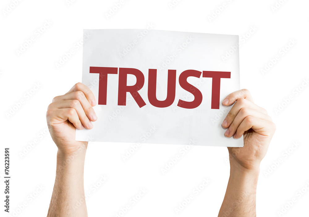 Trust card isolated on white background Trust card isolated on white background