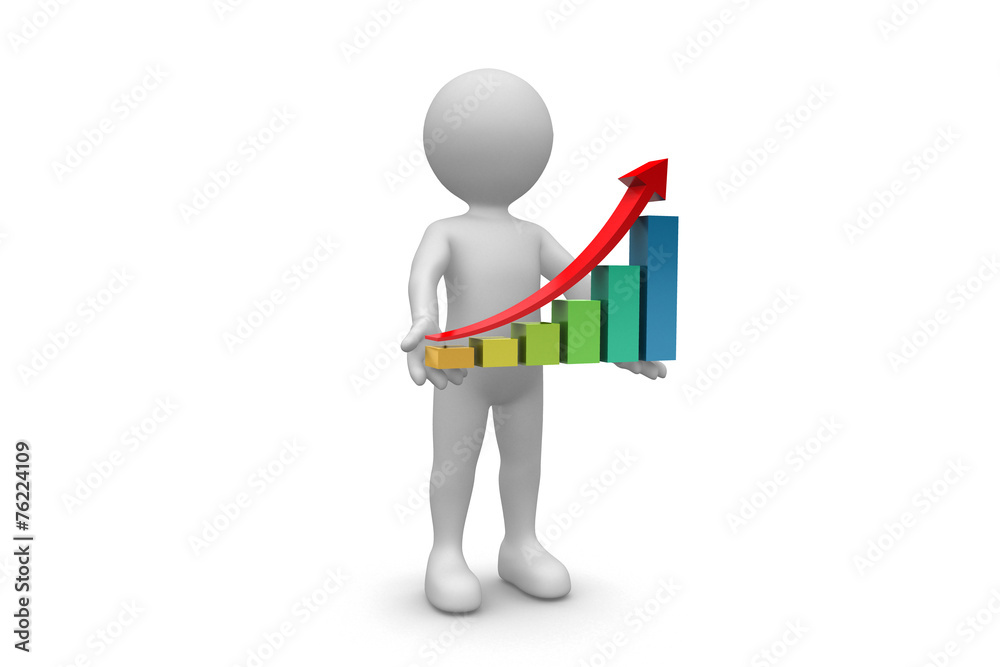 Man and Up Bar Chart Man and Up Bar Chart