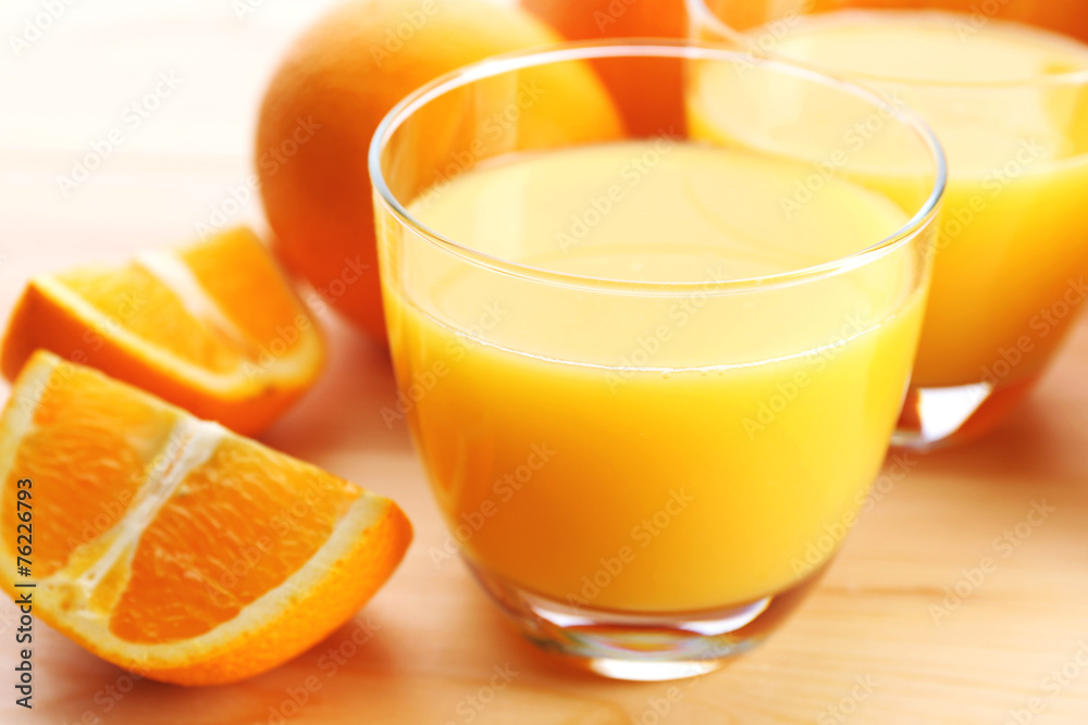 Freshly squeezed orange juice, close-up Freshly squeezed orange juice, close-up