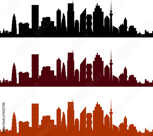 View of a city with skyscrapers