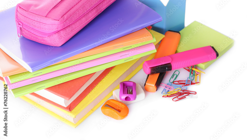 Fototapeta premium School supplies isolated on white