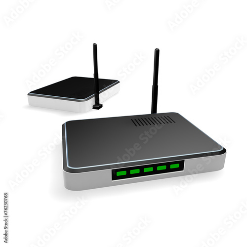 Wireless router isolated on white background