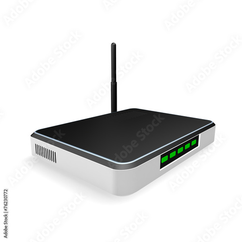 Wireless router isolated on white background