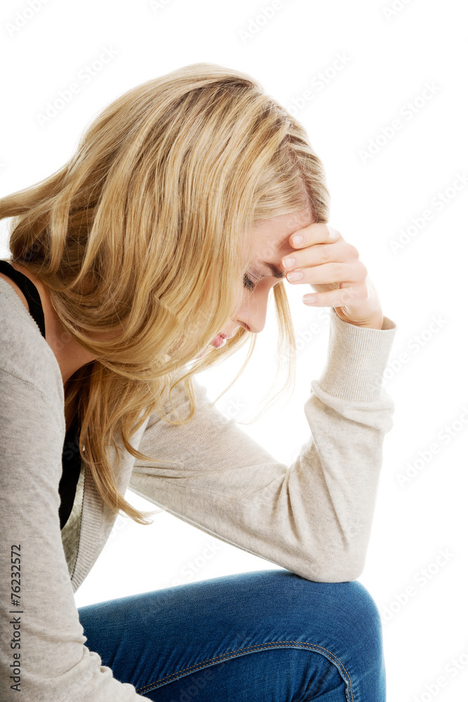 Sad and depressed woman. Sad and depressed woman.